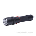 Upgraded factory high power aluminum led flashlight AC rechargeable long range zoomable torch light with hammer